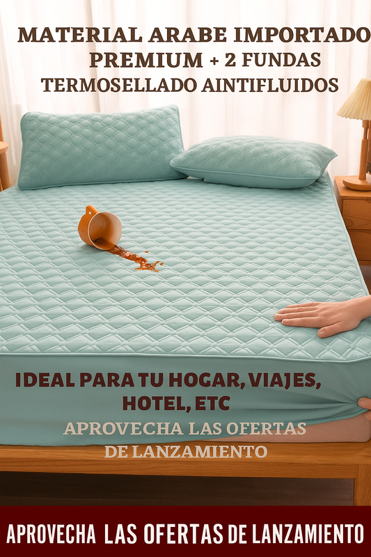 PROTECTOR DE COLCHON + 2 FUNDAS